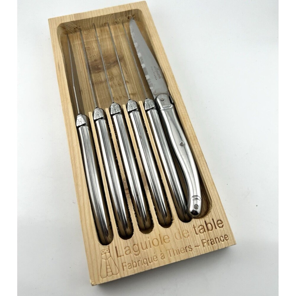 Sabatier Laguiole France The Bee Stainless Steel Steak Knives Set of Six Nice